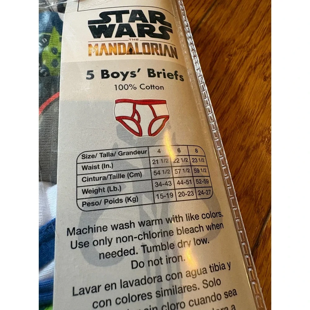 Handcraft Boys 20pk Briefs Size 4 Star Wars Mandalorian Space Jam New Legacy
